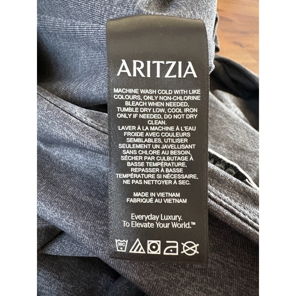 Aritzia Contour Bodysuit Womens Size XL Dark Gray Long Sleeve Square Neck Unworn - Picture 3 of 14